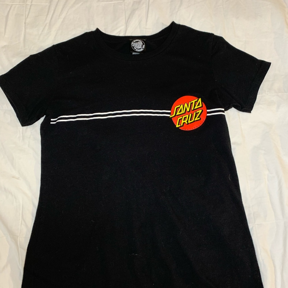 Black Santa Cruz Skateboarding Tee